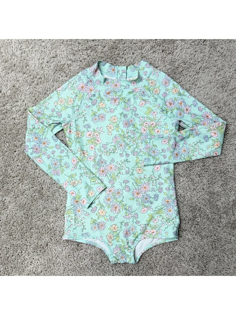 OshKosh B'gosh Girls Size 10 Floral Long Sleeve Swimsuit